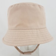 0192X-Biscuit: Baby Plain Biscuit Bucket Hat With Chin Strap (0-12 Months)